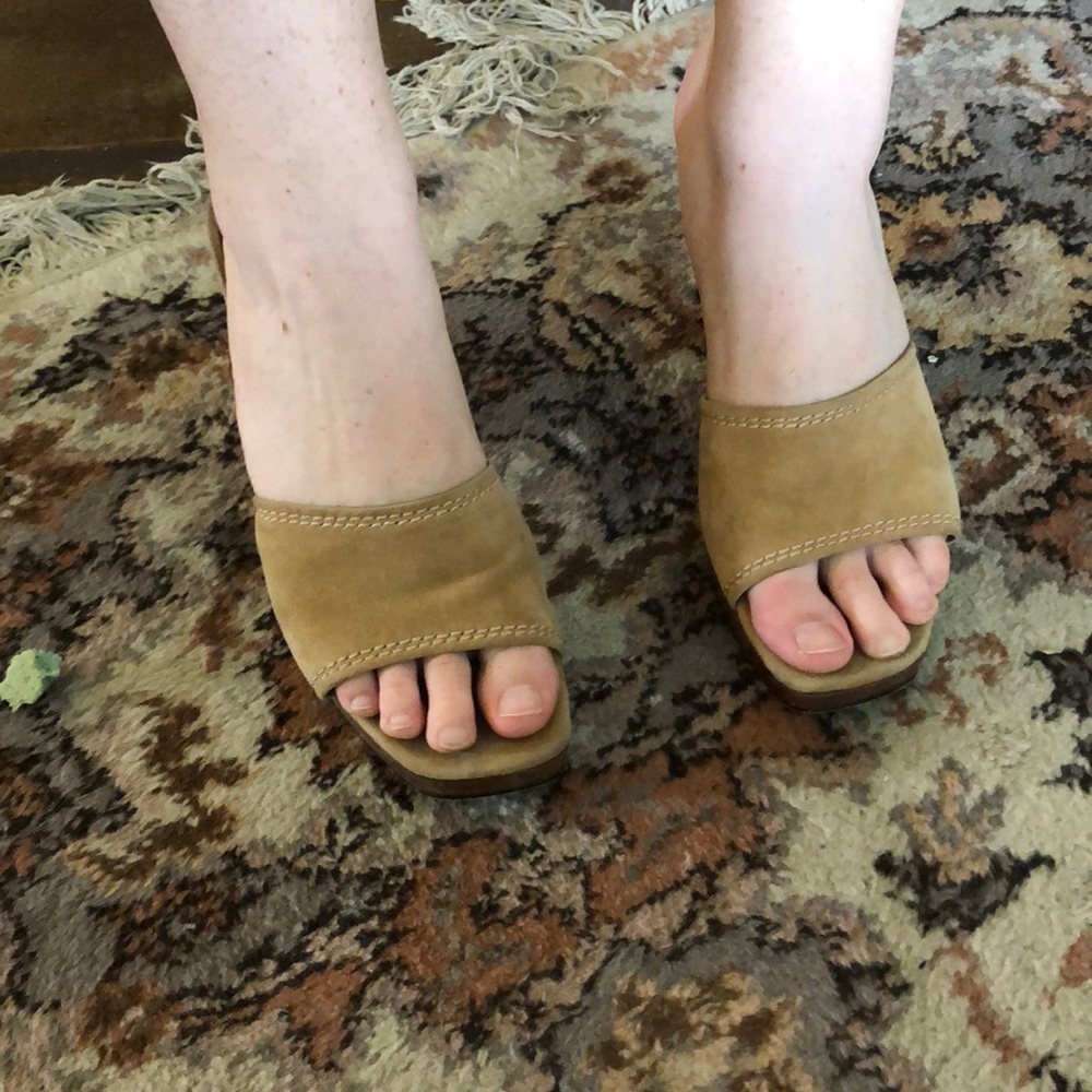 Stuart Weitzman suede slip in heel